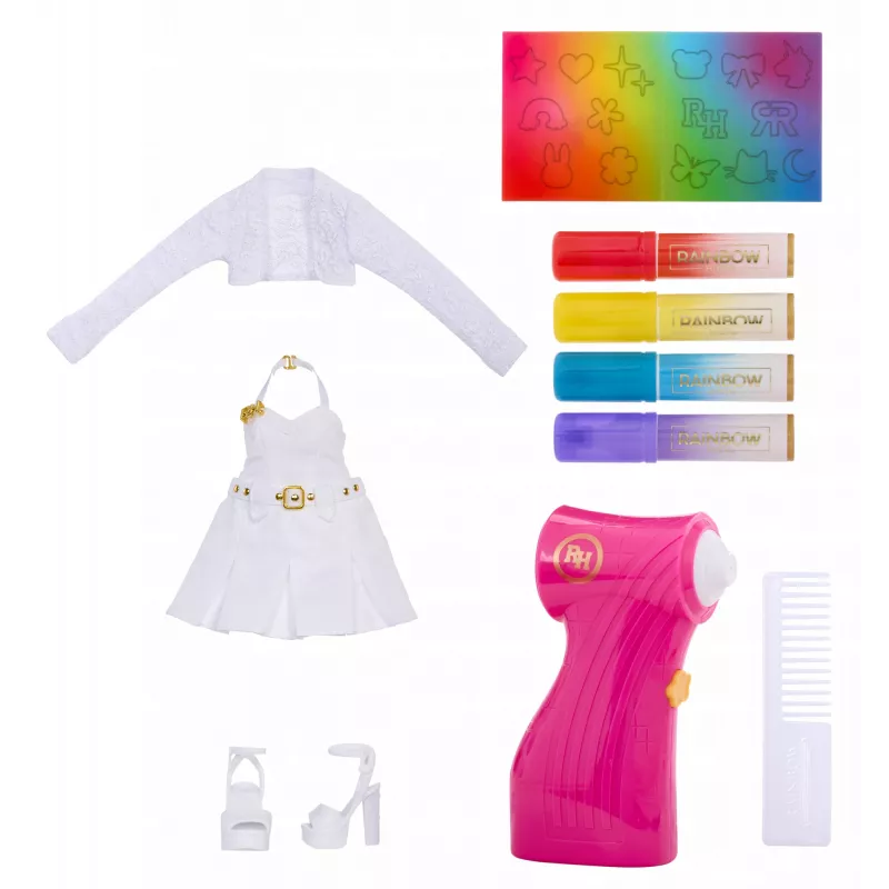 Rainbow High Air Brush & Create mados lėlė pilkomis akimis