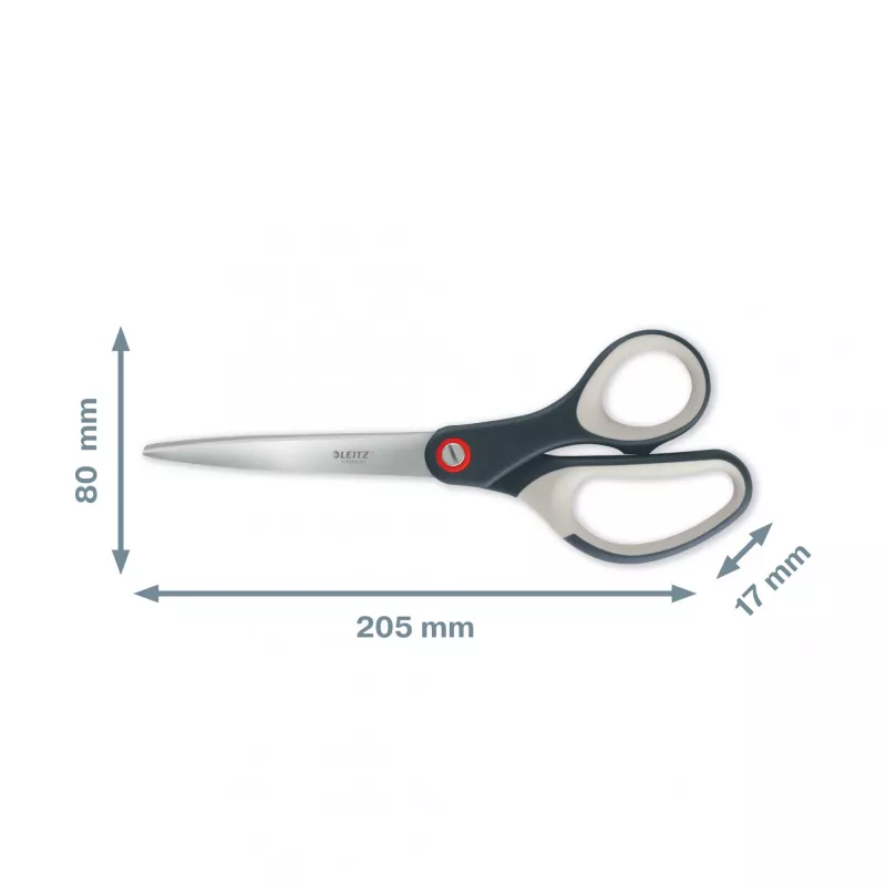 Leitz Cosy Titanium biuro žirklės 205 mm, suaugusiems, tiesaus pjovimo, pilka, nerūdijantis plienas