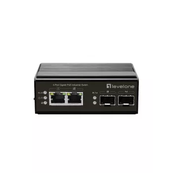 LevelOne IGP-0432 pramoninis tinklo jungiklis, nevaldomas, Gigabit Ethernet (10/100/1000), PoE, juodas