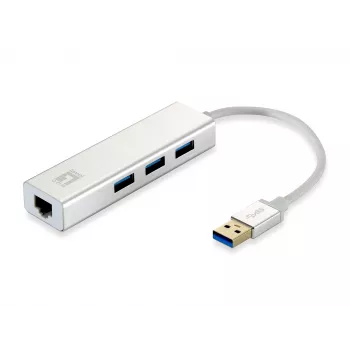 LevelOne USB-0503 Gigabit Ethernet adapter su 3 portų USB 3.0 šakotuvu