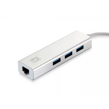 LevelOne USB-0503 Gigabit Ethernet adapter su 3 portų USB 3.0 šakotuvu