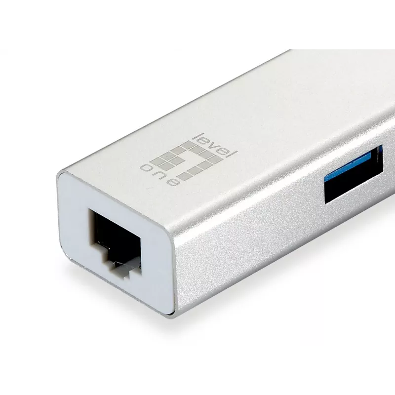 LevelOne USB-0503 Gigabit Ethernet adapter su 3 portų USB 3.0 šakotuvu