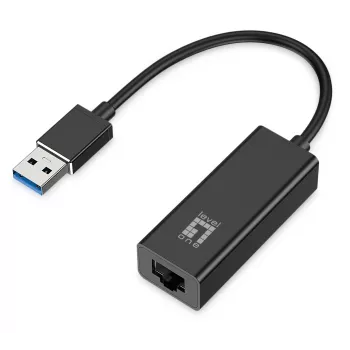 LevelOne USB-0401 Gigabit USB tinklo adapteris, laidinis, USB, Ethernet, 1000 Mbit/s, juodas