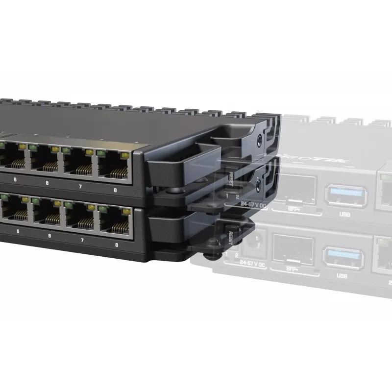 MikroTik Tile Router montavimo rinkinys RB5009, 1U, juodas