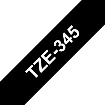 Laminuota juosta Brother TZe345 18mm balta ant juodos