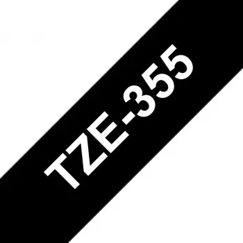 Juostelė etiketėms Brother TZe355 24mm balta ant juodo
