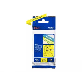 Lipnių etikečių juosta Brother TZe-631 (TZe) 12 mm x 8 m, juoda ant geltonos