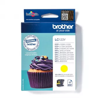 Dažų kasetė Brother LC123Y Geltona