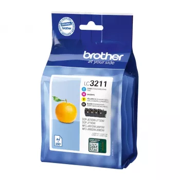 Originalus Brother LC3211VALDR kasečių rinkinys juoda, žydra, rausvai violetinė, geltona
