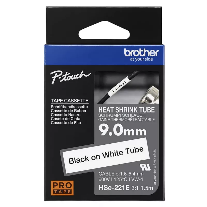 Termosusitraukiantis vamzdelis Brother HSE-221E juodas ant balto 150 cm