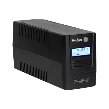 Rebel Nanopower Plus 850 UPS | Nepertraukiamo maitinimo šaltinis | Off-line | Grynoji sinusoidė | 850VA | 480W | LCD | USB