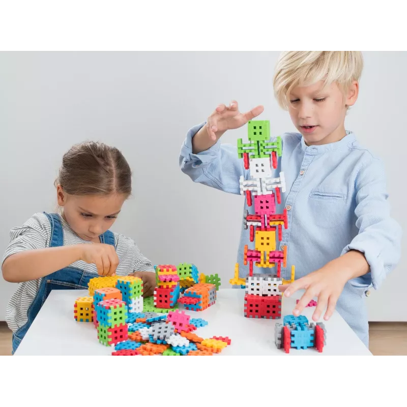 Marioinex Mini Waffle 140 konstruktorius – 140 detalių, įvairiaspalvis, nuo 3 metų
