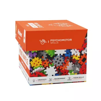 Marioinex Mini Waffle Konstruktor 500 – 500 dalių konstruktorius, skalbiamas mašinoje, įvairiaspalvis