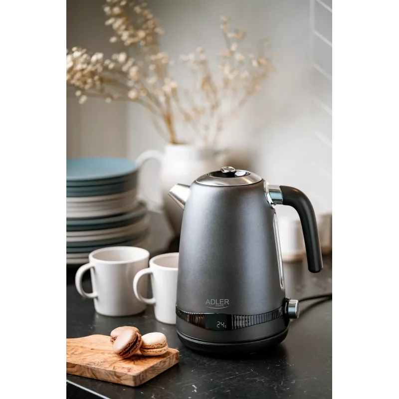 Adler virdulys AD 1295g SS | 2200 W | 1.7 L | Nerūdijantis plienas | Pilka