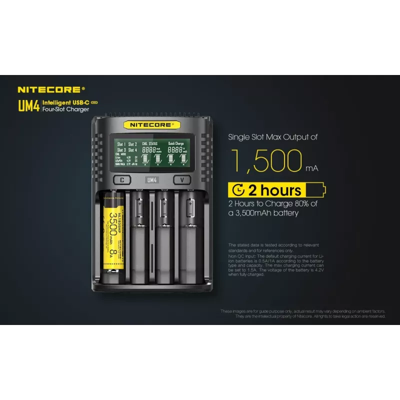 Nitecore UM4 įkroviklis buitinėms baterijoms