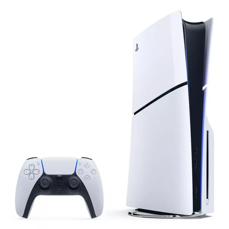 Žaidimų konsolė Sony PlayStation 5 Slim – 1 TB SSD, AMD Ryzen Zen 2 8 branduolių 3,5 GHz, AMD RDNA 2 10.3 TFLOPS, 8K HDR, VR paruošta, Bluetooth 5.1, Wi‑Fi, Gigabit Ethernet