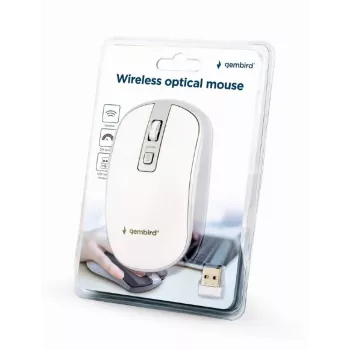 Belaidė optinė pelė USB balta/sidabrinė MUSW-4B-06-WS Gembird