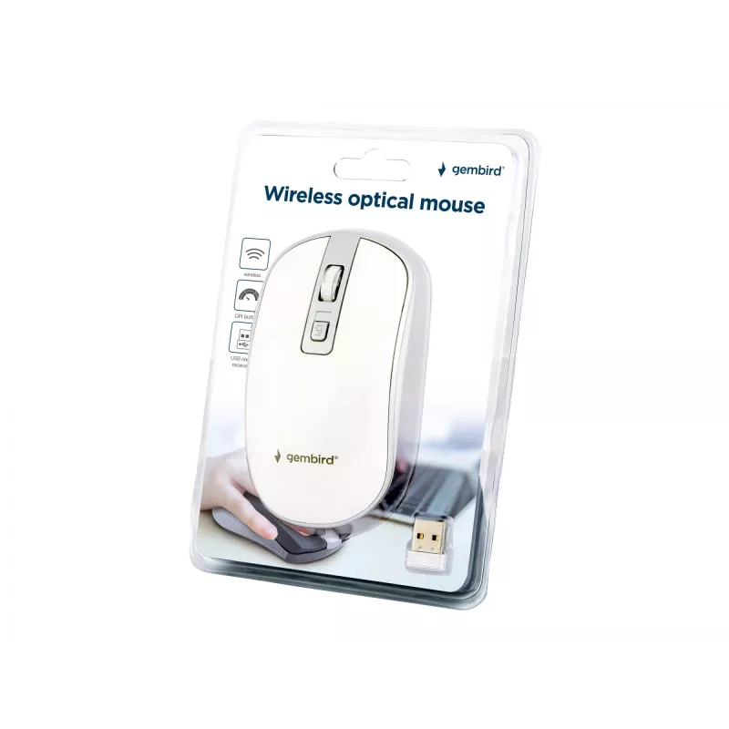 Belaidė optinė pelė USB balta/sidabrinė MUSW-4B-06-WS Gembird