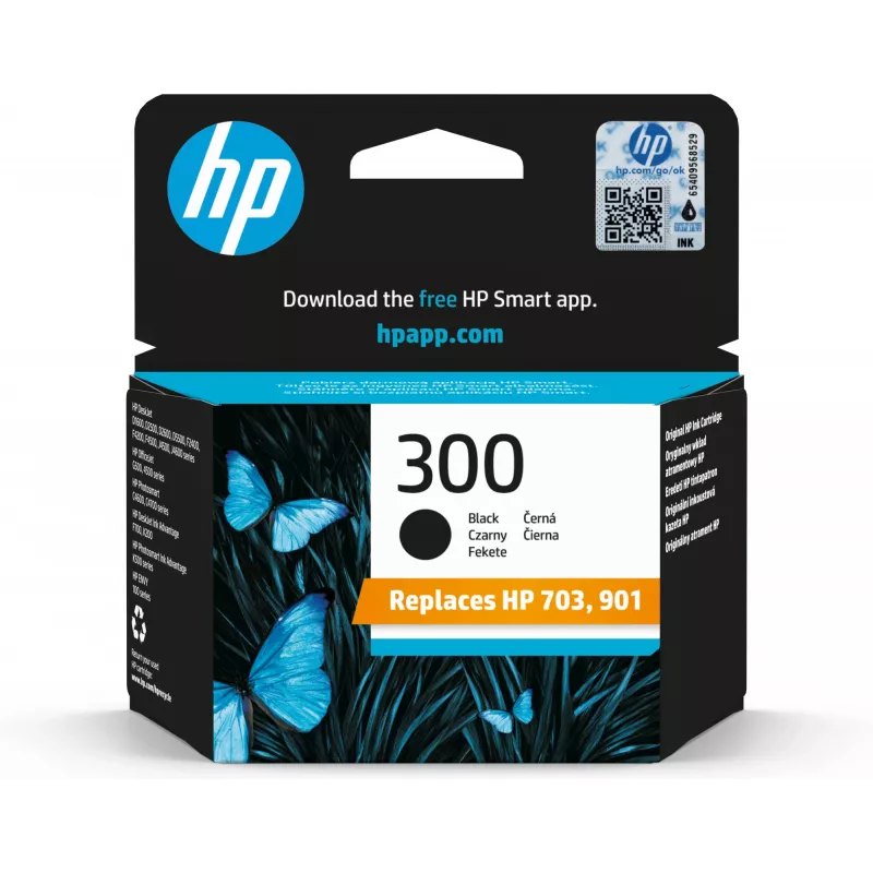 Originali HP 300 kasetė su rašalu, juoda, standartinė talpa 4 ml, 200 puslapių, Vivera rašalas