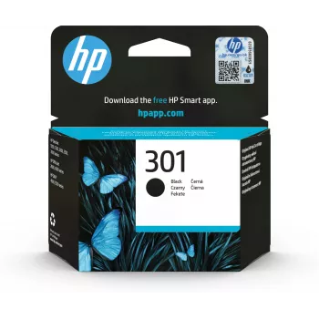 HP 301 original rašalo kasetė juoda standartinė talpa 3 ml