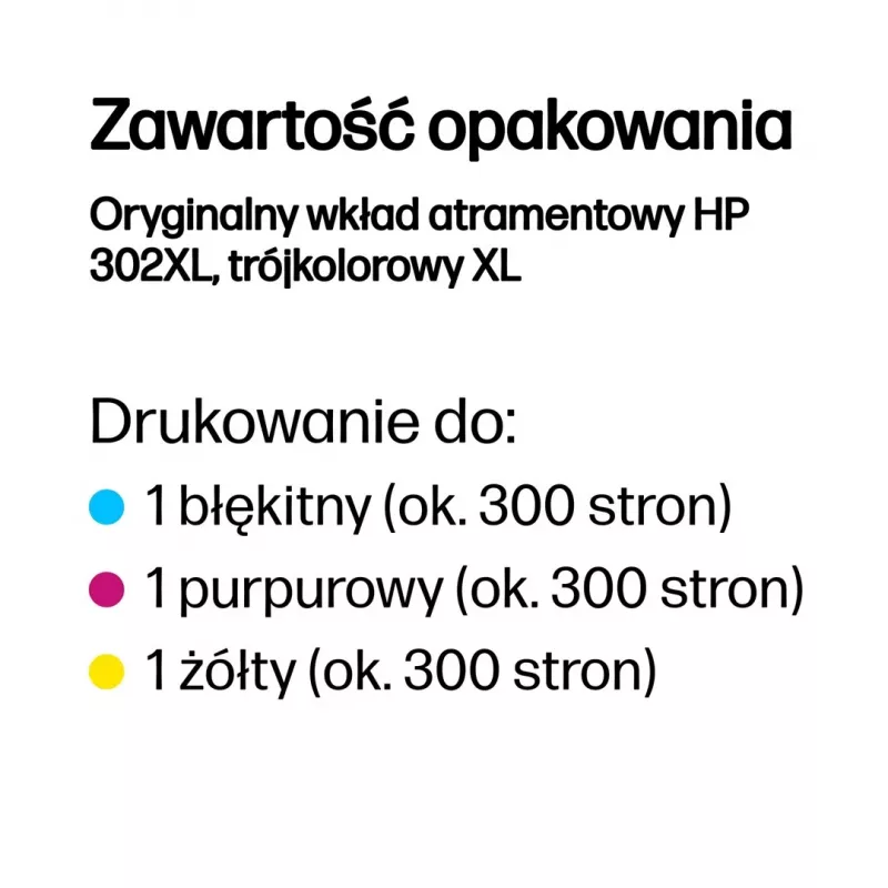 HP 302XL didelės talpos trispalvė originali rašalo kasetė