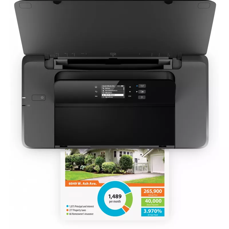 HP Officejet 200 Mobilus spausdintuvas, spalvotas rašalinis, A4, 1200x1200 dpi, 20 ppm nespalvotas, 19 ppm spalvotas, 50 lapų, USB, Wi-Fi