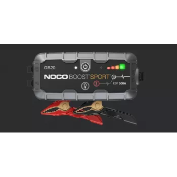 Užvedimo starteris NOCO GB20 500A ličio jonų, 24Wh, IP65, 1x USB 5V/2,1A, įmontuotas žibintuvėlis, benzininiams varikliams iki 4L