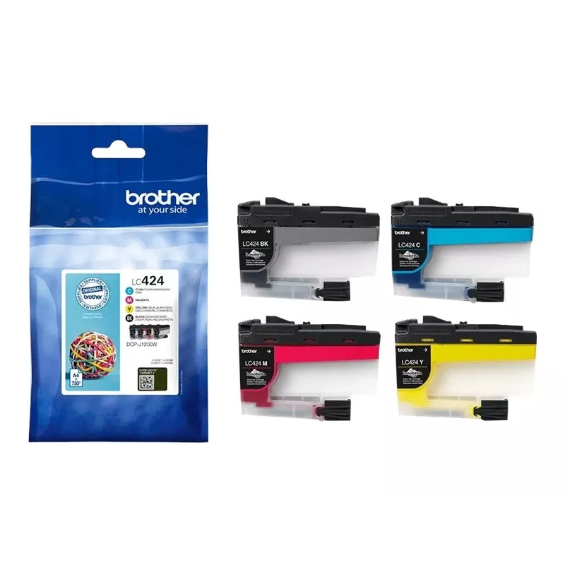 Kasetė Brother LC424VAL Multipack juoda, žydra, purpurinė, geltona