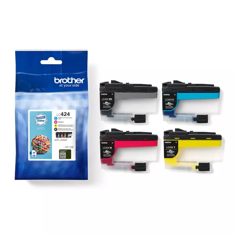 Kasetė Brother LC424VAL Multipack juoda, žydra, purpurinė, geltona