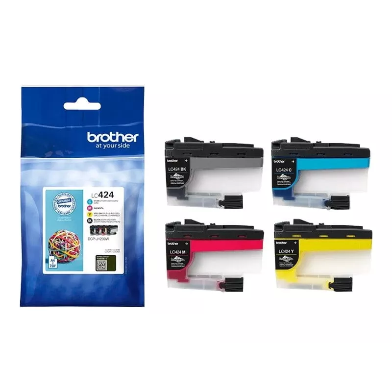 Kasetė Brother LC424VAL Multipack juoda, žydra, purpurinė, geltona