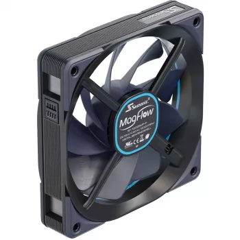 Seasonic MagFlow 1225 PWM 1 ventiliatoriaus rinkinys 120.4 x 124.2 x 26.6 mm / Fluid Dynamic Bearing / 63.33 CFM / 33.78 dBa / 2200 RPM / Magnetiniai kabeliai lengvam montavimui (MAGFLOW-1)