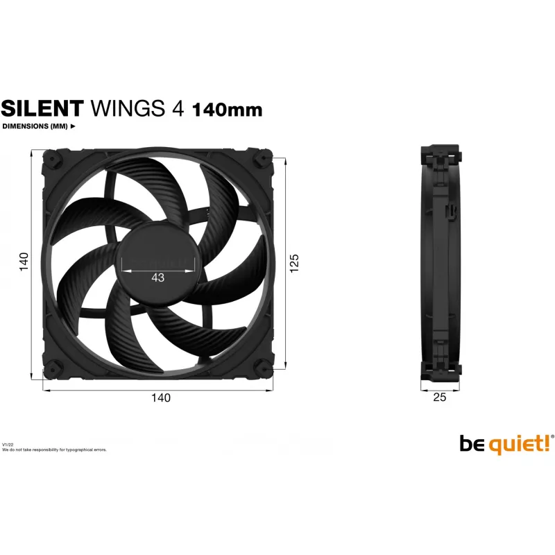 BE QUIET! BL095 SilentWings 4 140mm ventiliatorius