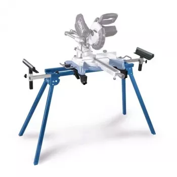 Pjūklo stovas kampiniam pjūklui Scheppach UMF1550, metalinis 4-kojis, maks. apkrova 150 kg, maks. ilgis 194,5 cm, 950×540×810 mm, juodas