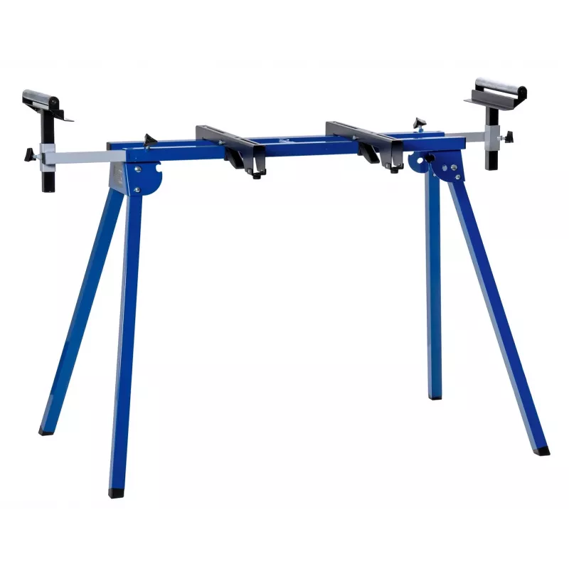 Pjūklo stovas kampiniam pjūklui Scheppach UMF1550, metalinis 4-kojis, maks. apkrova 150 kg, maks. ilgis 194,5 cm, 950×540×810 mm, juodas