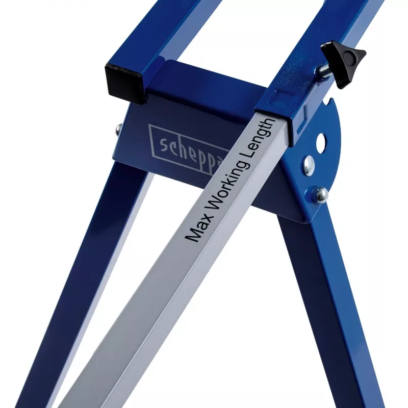 Pjūklo stovas kampiniam pjūklui Scheppach UMF1550, metalinis 4-kojis, maks. apkrova 150 kg, maks. ilgis 194,5 cm, 950×540×810 mm, juodas