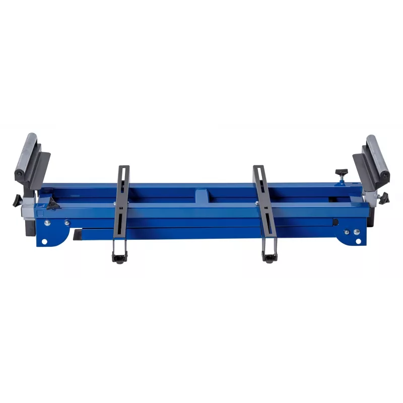 Pjūklo stovas kampiniam pjūklui Scheppach UMF1550, metalinis 4-kojis, maks. apkrova 150 kg, maks. ilgis 194,5 cm, 950×540×810 mm, juodas