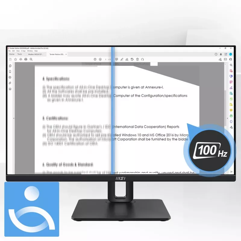 MSI Pro MP245PG 24 colių IPS FHD HDMI/DP Pivot - Plokščias ekranas - 61 cm