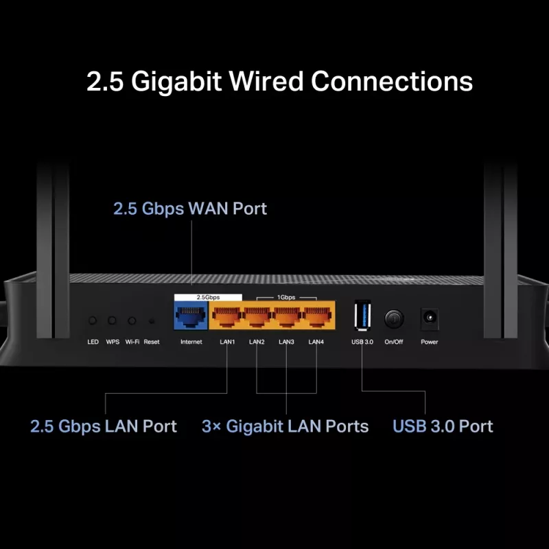 TP-Link Archer BE3600 belaidis maršrutizatorius 2.5 Gigabit Ethernet dviejų juostų (2,4 GHz / 5 GHz) juodas