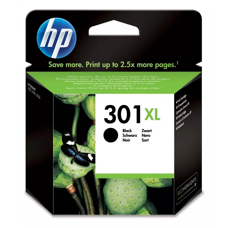 HP 301XL didelės talpos juoda originali rašalo kasetė