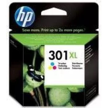 HP 301XL didelės talpos trijų spalvų originali rašalo kasetė