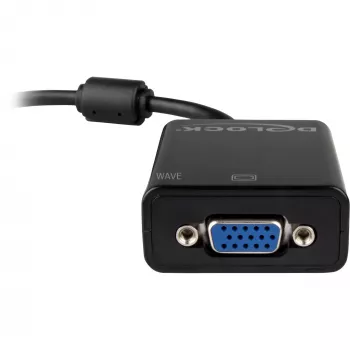 DeLOCK 61848 vaizdo kabelio adapteris 0,125 m VGA (D-Sub) DisplayPort juodas