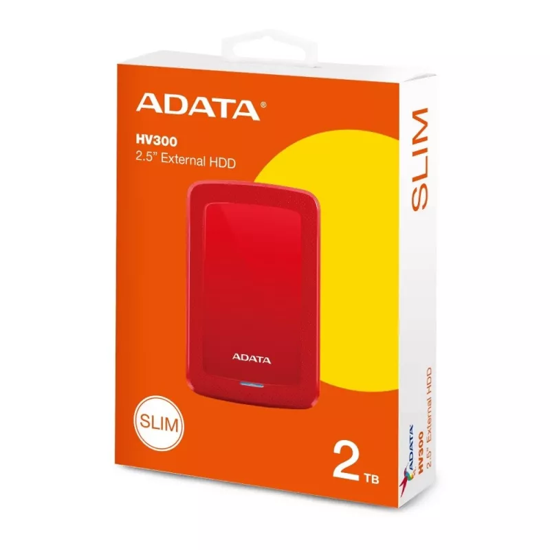 Išorinis kietasis diskas ADATA DashDrive HV300 2TB 2.5 inch USB 3.1 Raudonas