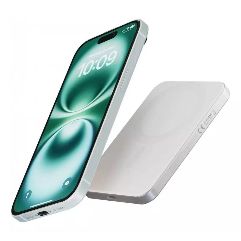 ZENS Pro 1 Slim 5000 mAh belaidis įkroviklis Baltas