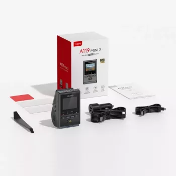 Vaizdo registratorius VIOFO A119 MINI 2-G GPS – 1 kanalas Quad HD 2560×1440, Sony STARVIS 2 IMX675, 60 kadrų/s, 140° F1.6, GPS, Wi-Fi, Dviejų juostų, Parkavimo režimas