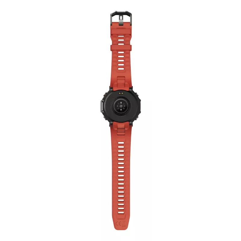 Išmanusis laikrodis Amazfit T-Rex 3 Lava – 1,5 col. AMOLED, 480×480, GPS, 700 mAh, 32 GB, nerūdijančio plieno korpusas, silikoninis dirželis