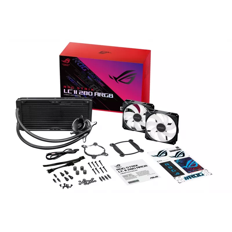 ASUS ROG STRIX LC II 280 ARGB procesoriaus vandens aušintuvas 14 cm juodas