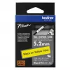 Brother HSe-611E šilumą traukiantis vamzdelis, 5.2 mm x 1.5 m, juodas ant geltono