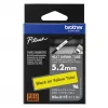 Brother HSe-611E šilumą traukiantis vamzdelis, 5.2 mm x 1.5 m, juodas ant geltono