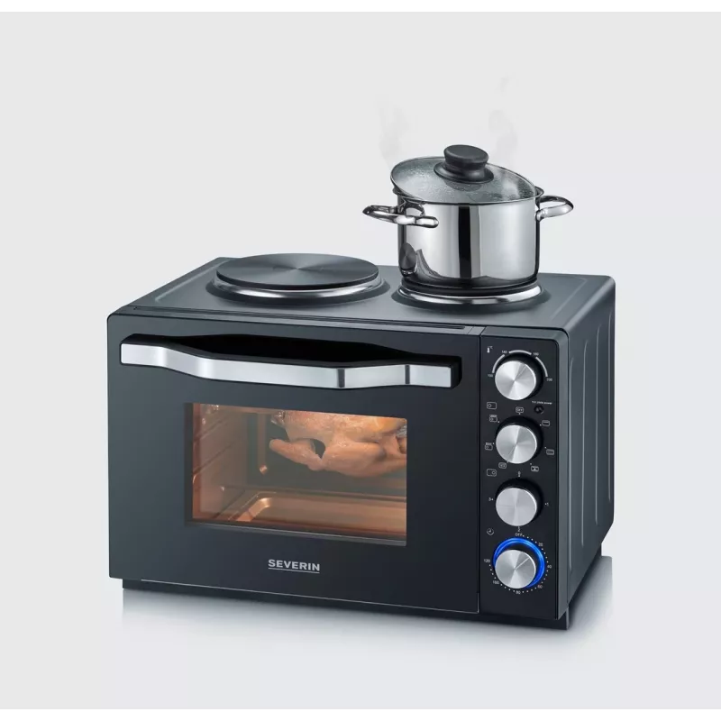 Severin TO 2073 XXL orkaitė-skrudintuvė 60 L 2200 W juoda su griliu