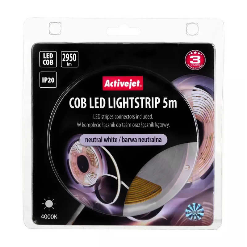 Activejet AJE-COB 5m neutrali juostinė šviesa Universal strip light Vidaus